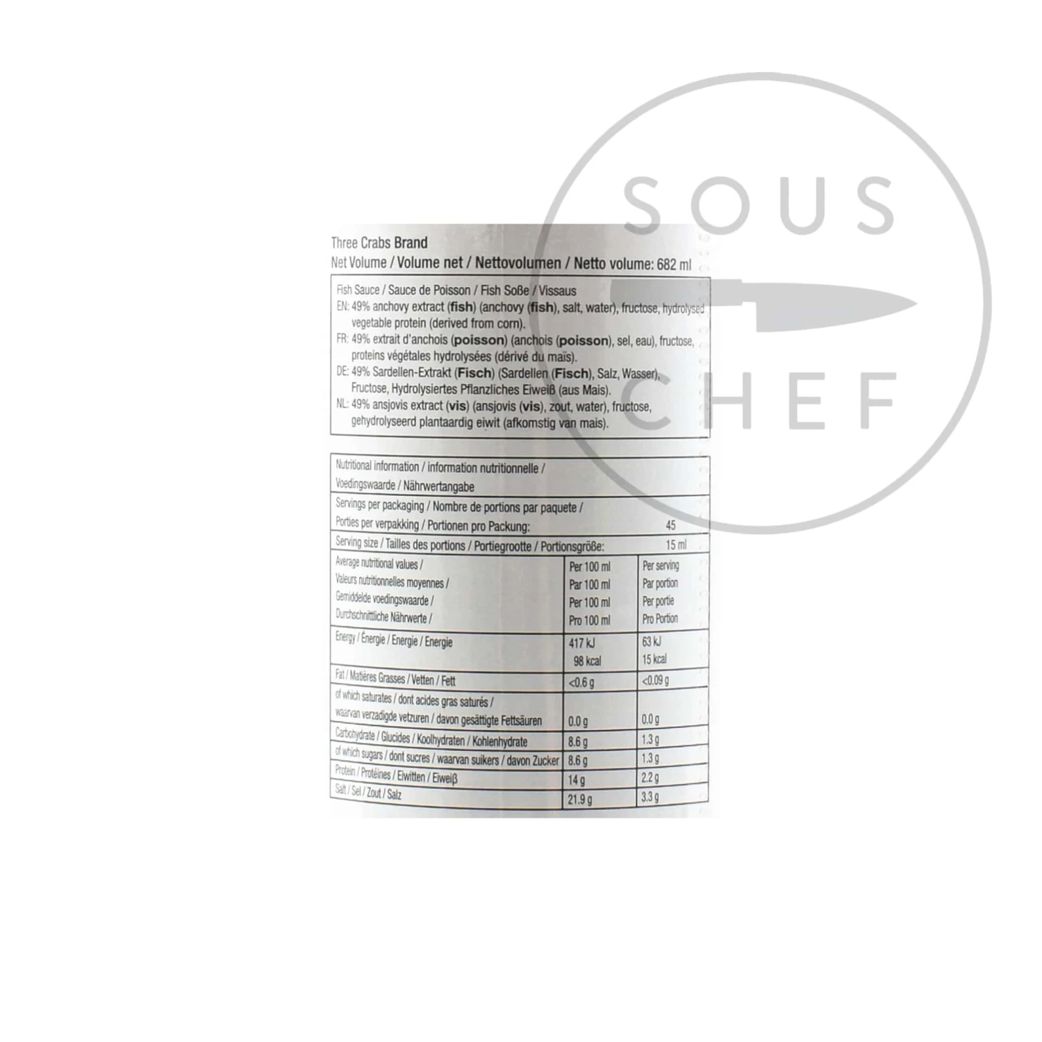 Three Crabs Ingredients Three Crabs Vietnamese Fish Sauce 682ml 4 Three Crabs Ingredients Three Crabs Vietnamese Fish Sauce 682ml