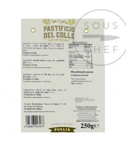 Pastificio Del Colle Squid Ink Striped Lingua 250g Ingredients