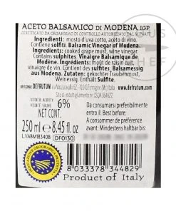 Defrutum Balsamic Vinegar IGP 16 Yr Aged 250ml Ingredients