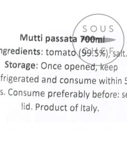 Mutti Passata 700ml Ingredients 5 Mutti Passata 700ml Ingredients