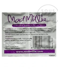 Mad Millie Vegetarian Rennet X 10 Ingredients