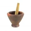 Chinese Cookware Clay Mortar & Pestle - For Som Tum 9" 2 Chinese Cookware Clay Mortar & Pestle - For Som Tum 9"