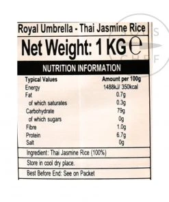 Royal Umbrella Jasmine Rice Thai Hom Mali 1kg