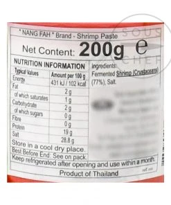 Nang Fah Thai Shrimp Paste 200g Ingredients 6 Nang Fah Thai Shrimp Paste 200g Ingredients