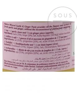Natco Garlic & Ginger Paste 190g Ingredients