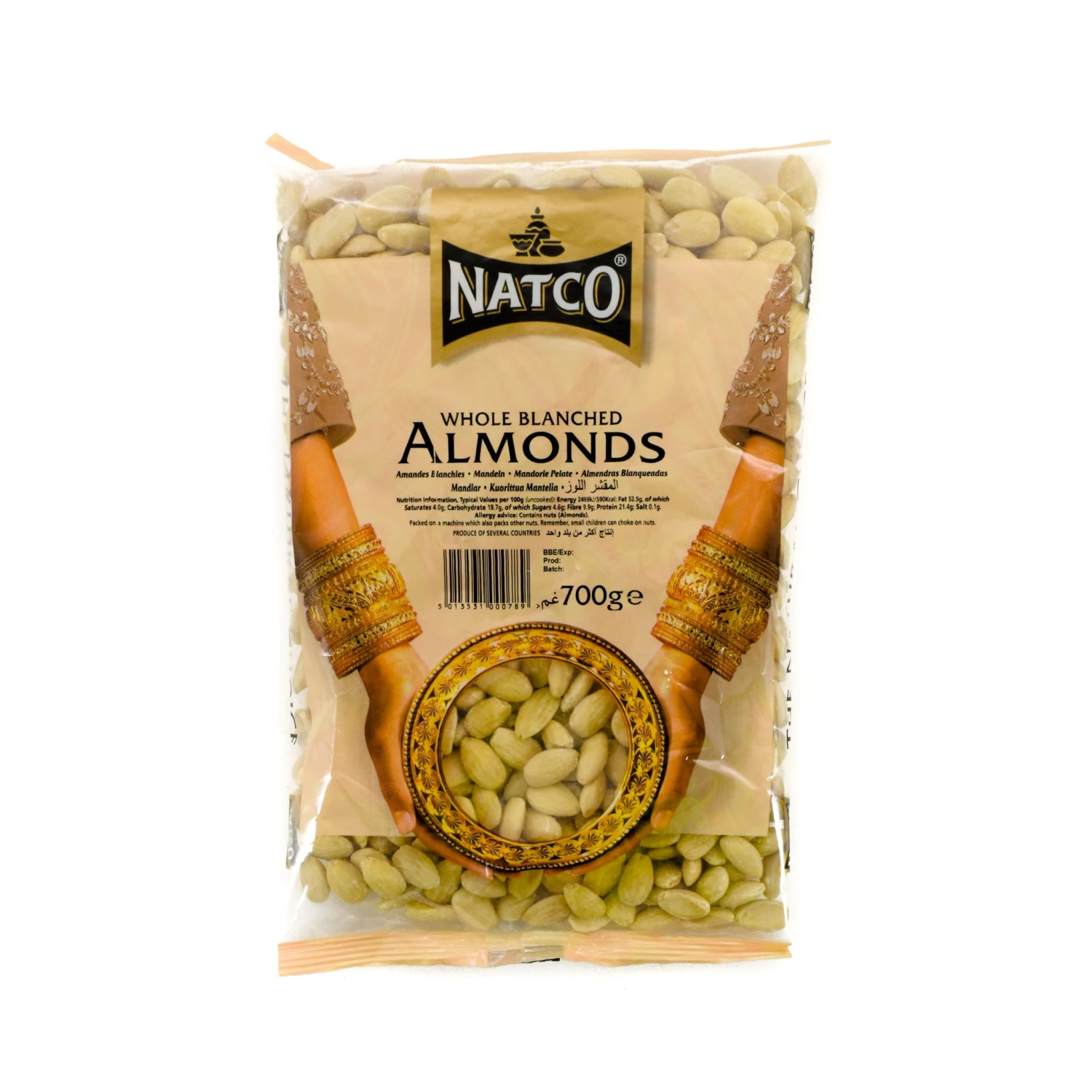 Ingredients Natco Blanched Whole Almonds 700g 3 Ingredients Natco Blanched Whole Almonds 700g