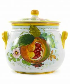 Ceramiche Toscane Pomegranate-Painted Terracotta Cooking Pot 20cm Cookware