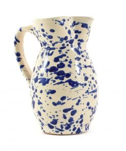 Puglia Handmade Tableware Puglia Blue Splatter Pitcher
