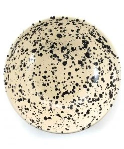 Puglia Handmade Puglia Black Splatter Large Salad Bowl 28cm