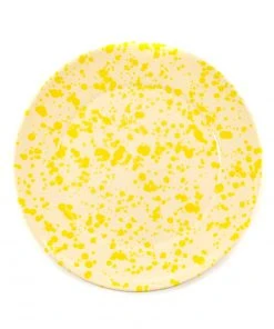 Puglia Handmade Tableware Puglia Yellow Splatter Dinner Plate 27cm