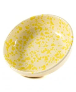 Puglia Handmade Tableware Puglia Yellow Splatter Bowl 19cm 8 Puglia Handmade Tableware Puglia Yellow Splatter Bowl 19cm