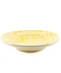 Puglia Handmade Tableware Puglia Yellow Splatter Pasta Bowl 29cm