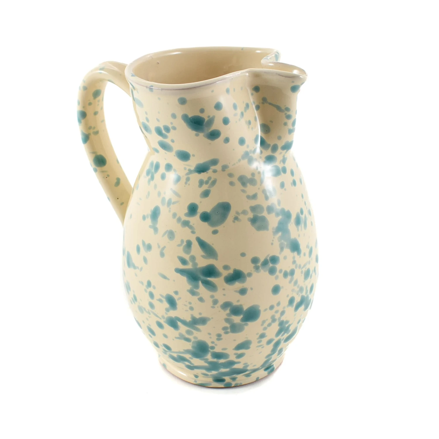 Puglia Handmade Puglia Aquamarine Splatter Ceramic Pitcher Tableware 4 Puglia Handmade Puglia Aquamarine Splatter Ceramic Pitcher Tableware