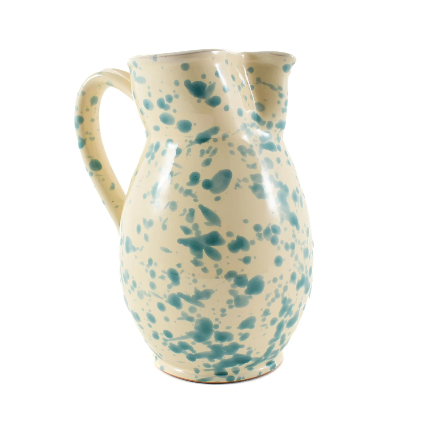 Puglia Handmade Puglia Aquamarine Splatter Ceramic Pitcher Tableware 3 Puglia Handmade Puglia Aquamarine Splatter Ceramic Pitcher Tableware