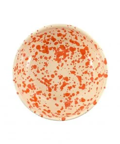 Puglia Handmade Puglia Orange Splatter Bowl 19cm Tableware