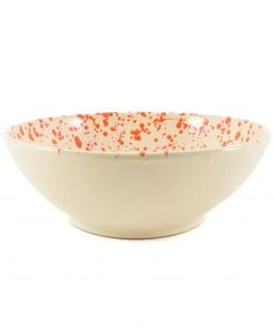 Puglia Handmade Puglia Orange Splatter Large Salad Bowl 28cm