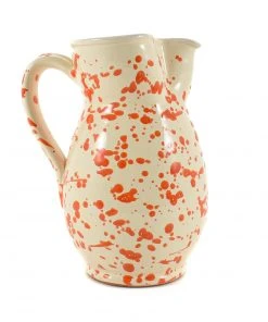 Puglia Handmade Tableware Puglia Orange Splatter Pitcher