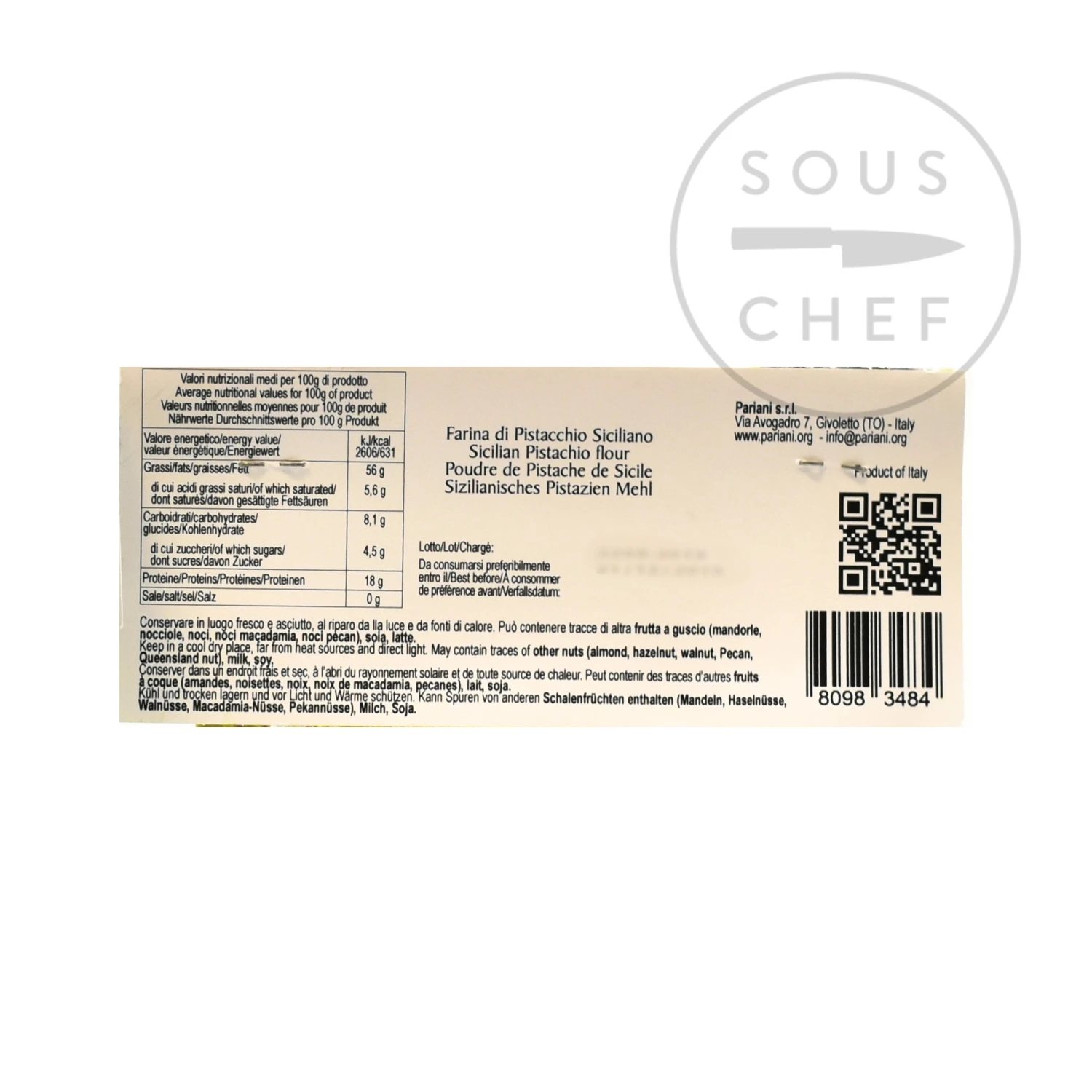 Pariani Sicilian Pistachio Flour 150g Ingredients 4 Pariani Sicilian Pistachio Flour 150g Ingredients