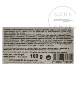 Ingredients Pommery Espelette Pepper Mustard 100g