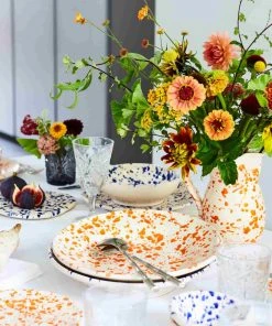 Puglia Handmade Tableware Puglia Orange Splatter Dinner Plate 27cm