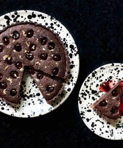 Puglia Handmade Puglia Black Splatter Large Salad Bowl 28cm