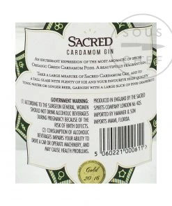 Sacred Spirits Cocktail Making & Barware Sacred Cardamom Gin 70cl