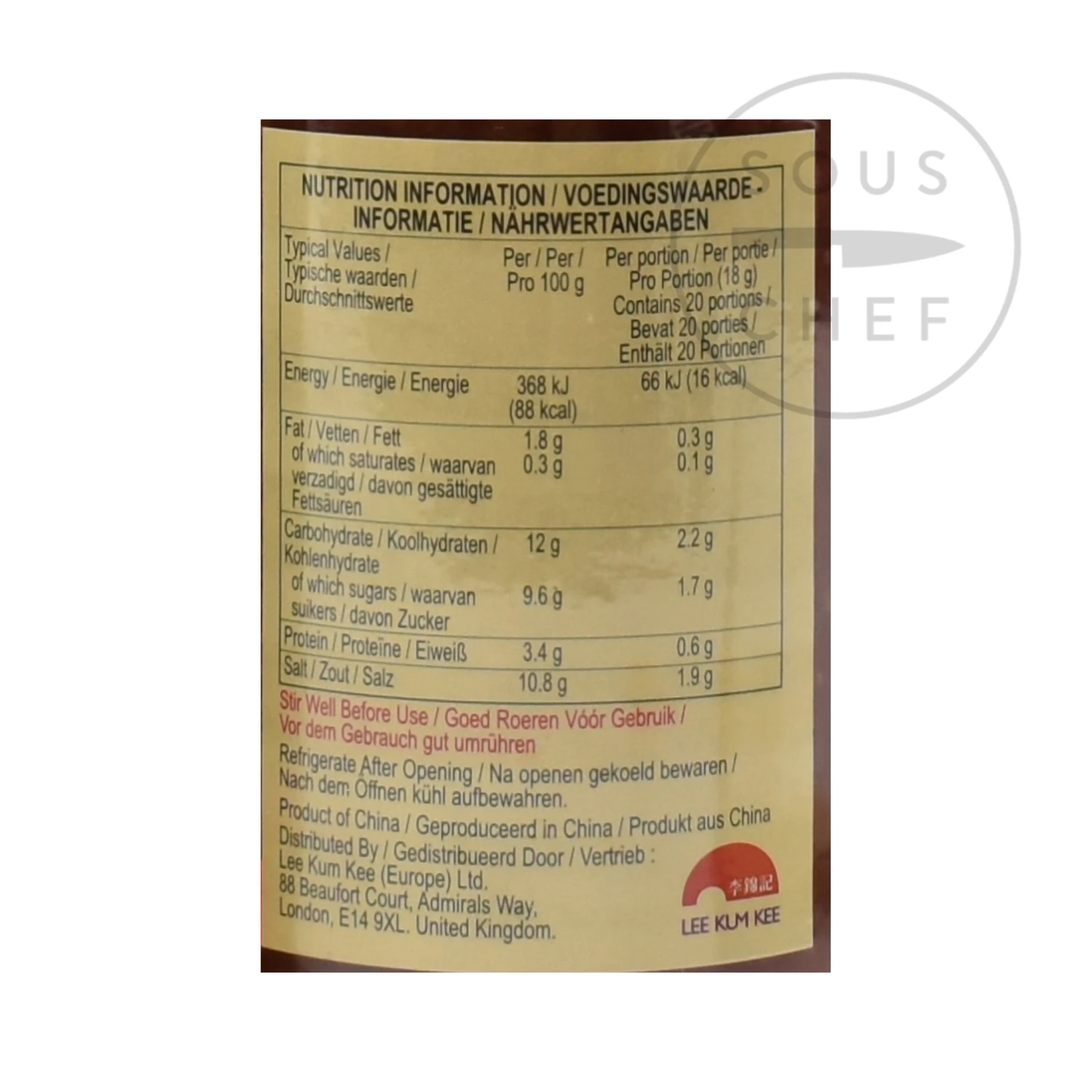 Lee Kum Kee Ingredients Chilli Bean Sauce - Toban Djan 368g 4 Lee Kum Kee Ingredients Chilli Bean Sauce - Toban Djan 368g