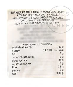 Cock Large Tapioca Pearl 454g Ingredients