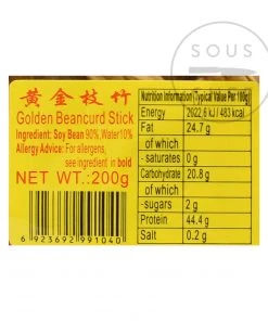 Zheng Feng Dried Bean Curd Sticks 200g Ingredients