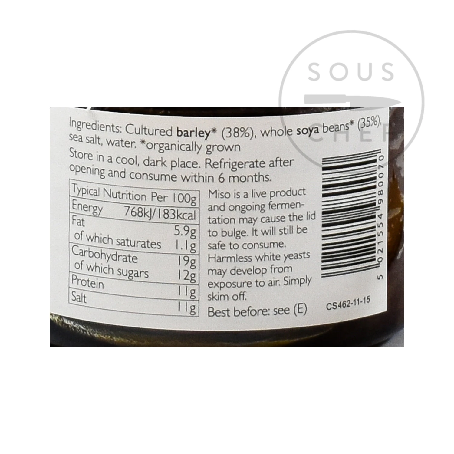 Clearspring Organic Unpasteurised Barley Miso 300g Ingredients 5 Clearspring Organic Unpasteurised Barley Miso 300g Ingredients