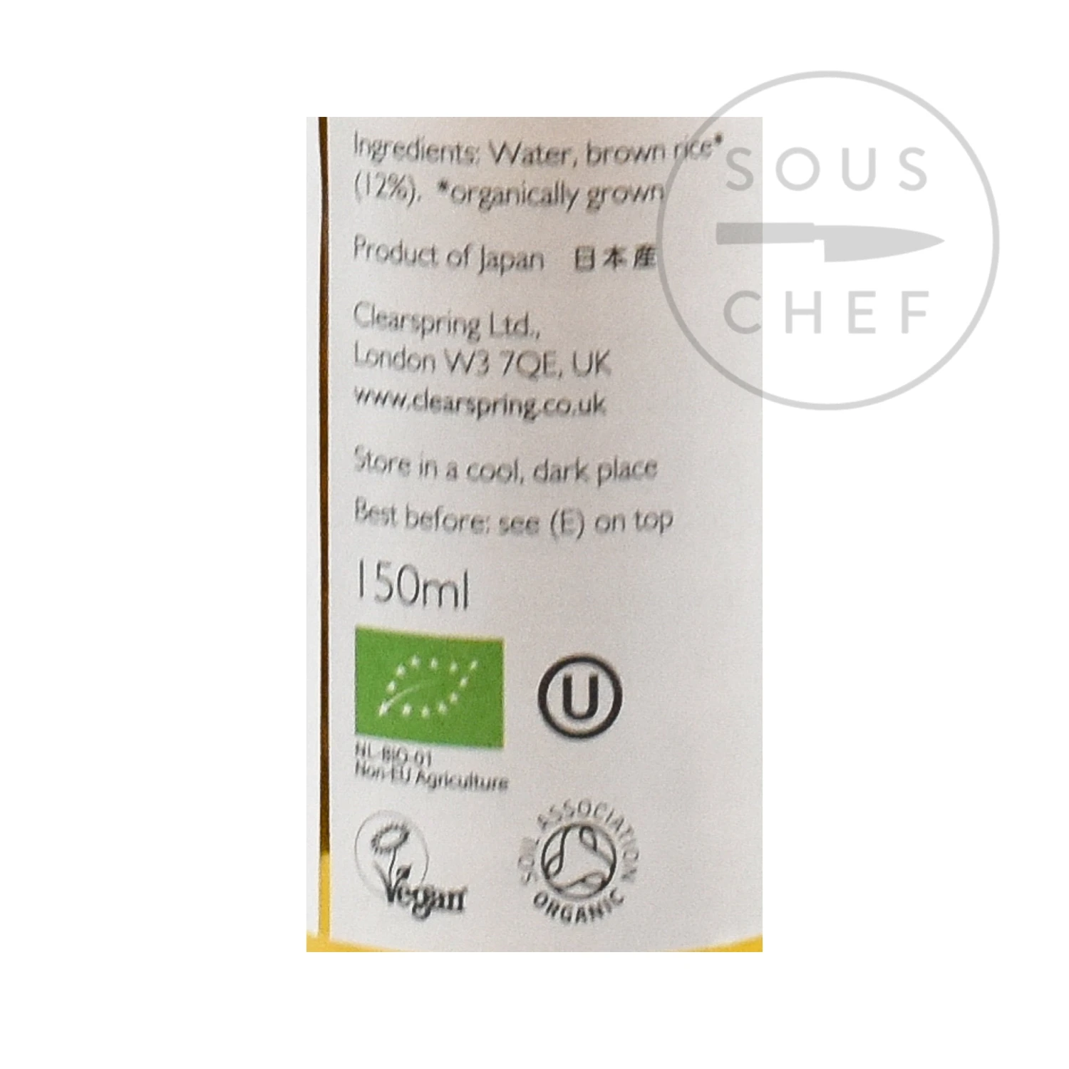 Ingredients Clearspring Organic Brown Rice Vinegar 150ml 4 Ingredients Clearspring Organic Brown Rice Vinegar 150ml