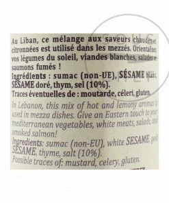 Ingredients Terre Exotique Zaatar Seasoning 70g