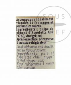 Terre Exotique Espelette Chilli Pepper Puree 90g Ingredients