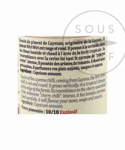 Ingredients Terre Exotique Wiri Wiri Chilli Pepper 20g 11 Ingredients Terre Exotique Wiri Wiri Chilli Pepper 20g