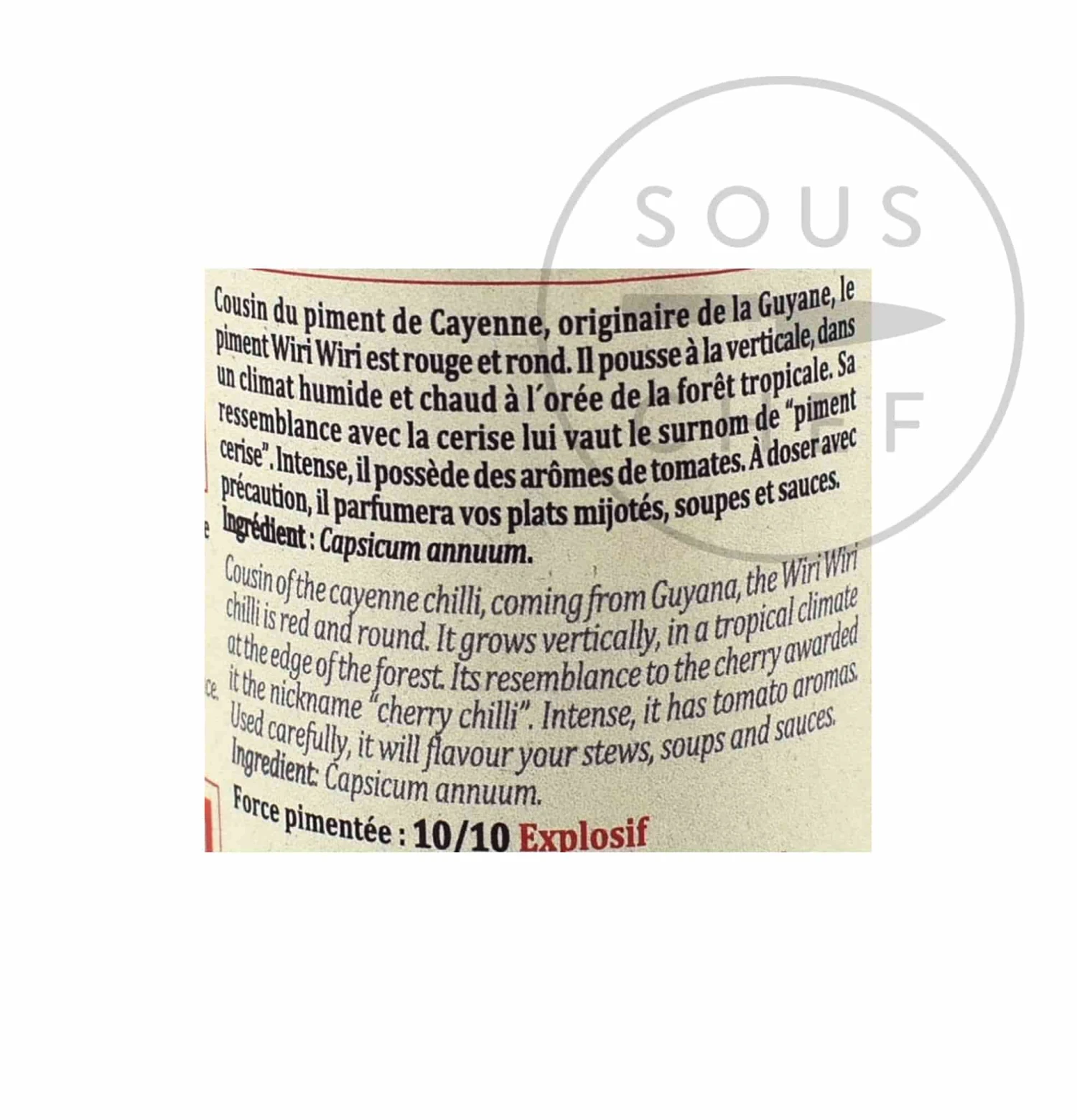 Ingredients Terre Exotique Wiri Wiri Chilli Pepper 20g 6 Ingredients Terre Exotique Wiri Wiri Chilli Pepper 20g