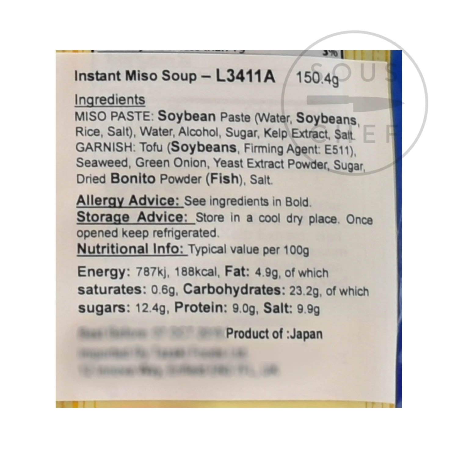Hikari Instant Miso Soup With Tofu 8 X 22g Servings Ingredients 4 Hikari Instant Miso Soup With Tofu 8 X 22g Servings Ingredients