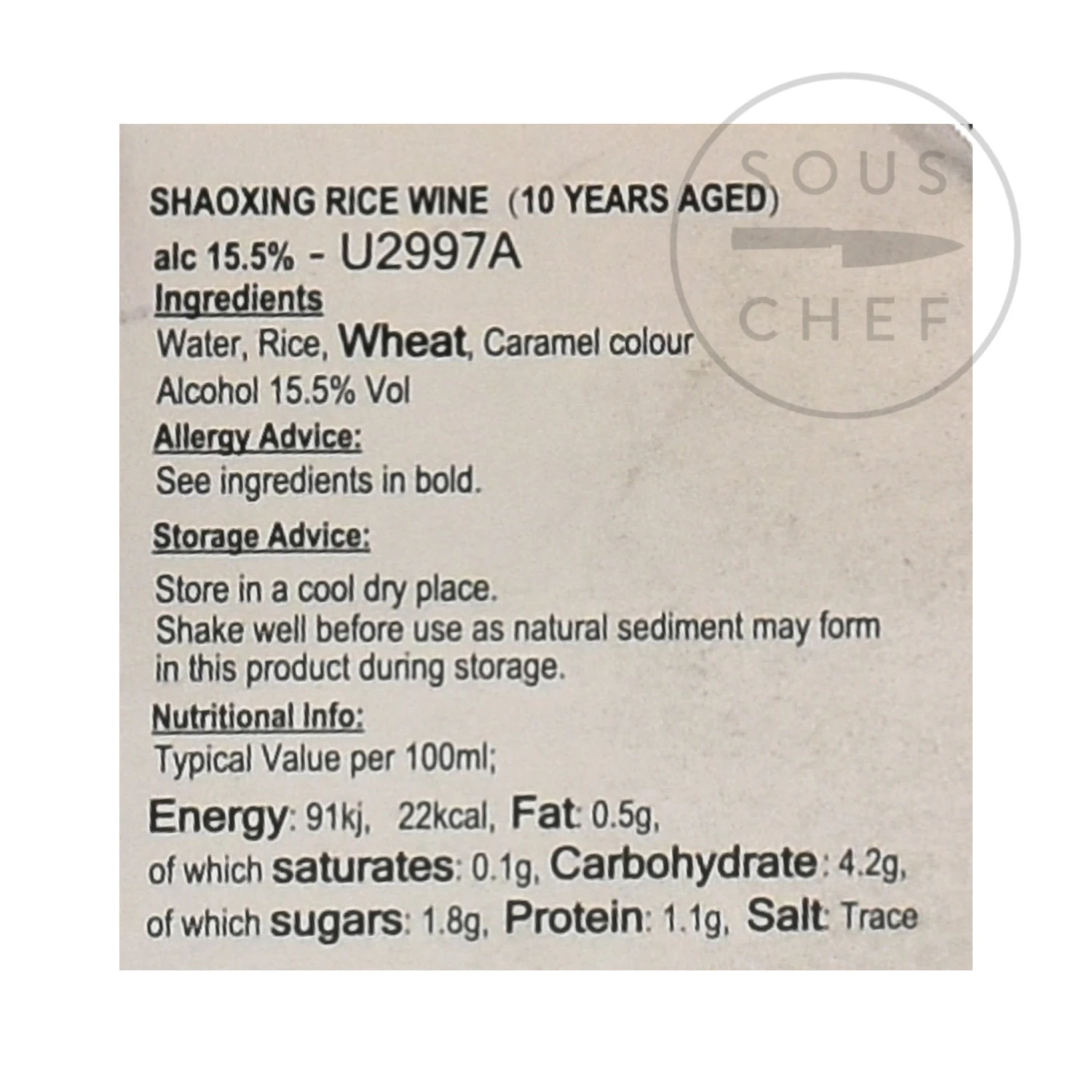Pagoda Shaoxing Rice Wine - 10 Year Aged 500ml Ingredients 6 Pagoda Shaoxing Rice Wine - 10 Year Aged 500ml Ingredients