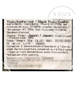 Kabosu Honke Ingredients Black Yuzu Kosho 50g