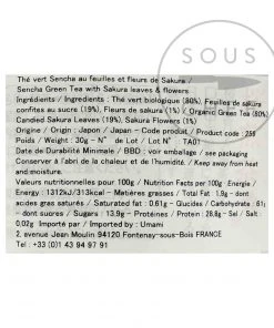 Japanese Ingredients Sakura Sencha Green Tea With Cherry Blossom 30g Ingredients