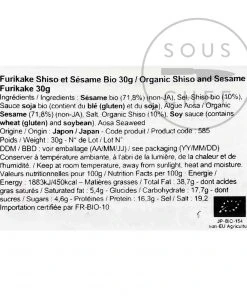 Wadaman Organic Shiso & Sesame Furikake 30g Ingredients