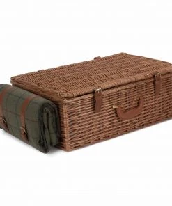 Willow Direct Tweed Picnic Hamper For 4 Green