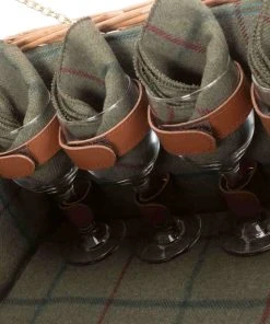 Willow Direct Tweed Picnic Hamper For 4 Green