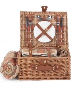 Willow Direct Tartan Picnic Hamper For 2 Autumn Red 9 Willow Direct Tartan Picnic Hamper For 2 Autumn Red