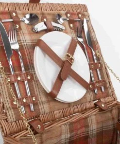 Willow Direct Tartan Picnic Hamper For 2 Autumn Red 10 Willow Direct Tartan Picnic Hamper For 2 Autumn Red