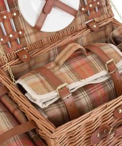 Willow Direct Tartan Picnic Hamper For 2 Autumn Red 11 Willow Direct Tartan Picnic Hamper For 2 Autumn Red