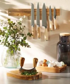 Kitchencraft Acacia Wood Hachoir Mezzaluna Set