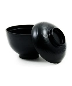 Kiji Stoneware & Ceramics Tableware Black Miso Soup Bowl
