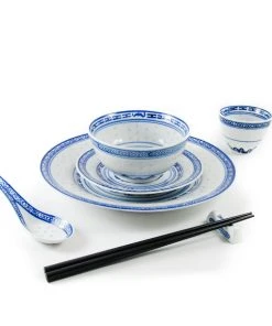 Chinese Tableware Tableware Blue Rice Pattern Chopstick Rest