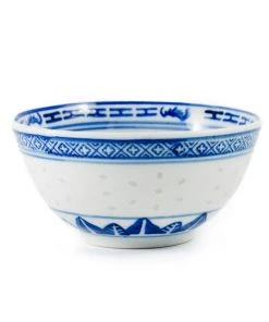 Chinese Tableware Blue Rice Pattern Rice Bowl 11.5cm Tableware