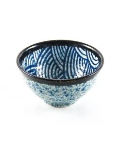 Kiji Stoneware & Ceramics Blue Wave Rice Bowl Tableware